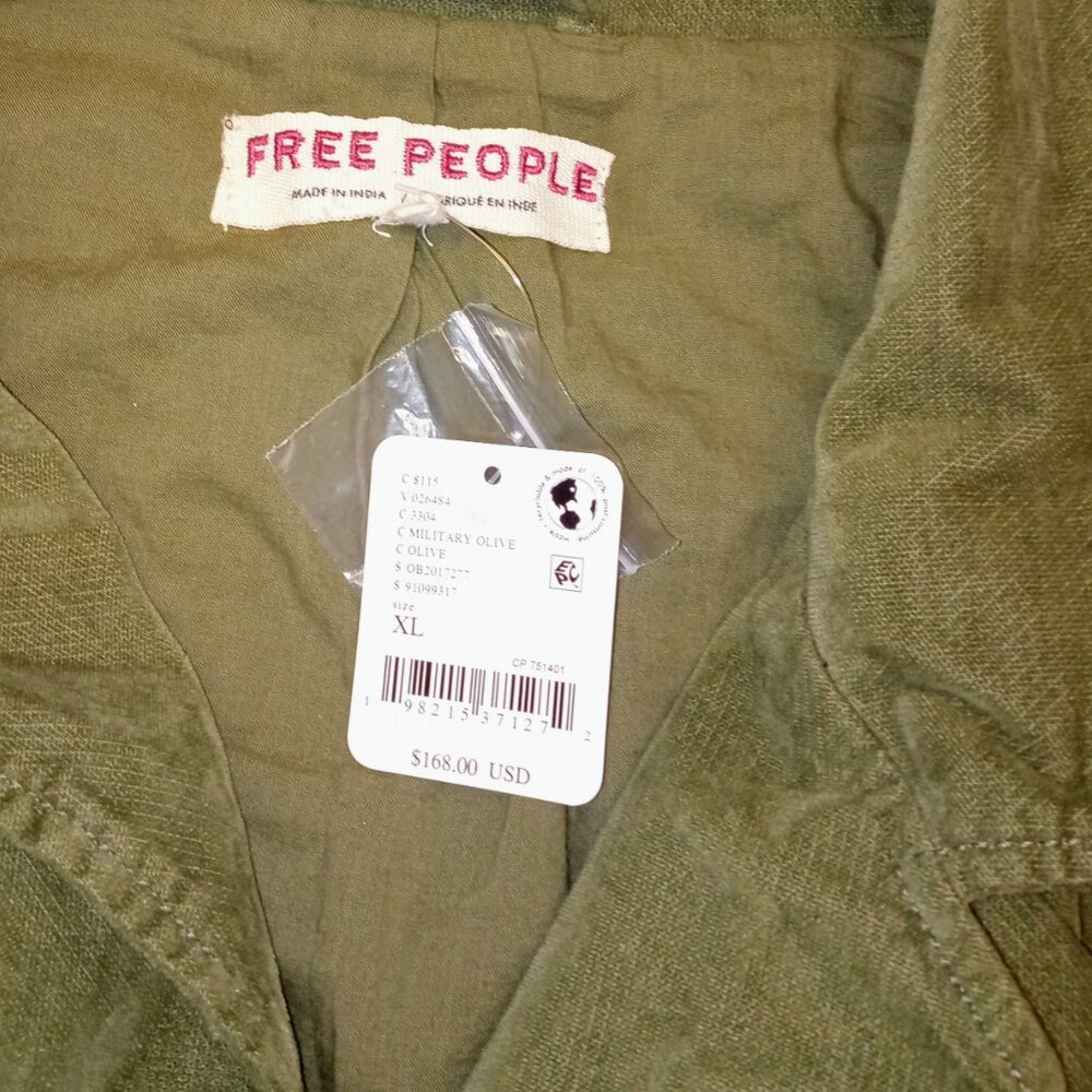Free People Army Green Jacket XL - NWT - Picture 2 of 5